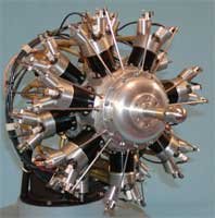 Front view of the 14 cylinder engine