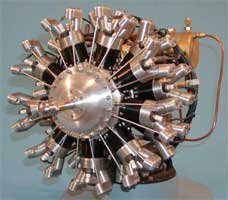 Front view of the 18 cylinder engine