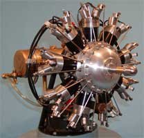Front view of the 9 cylinder engine